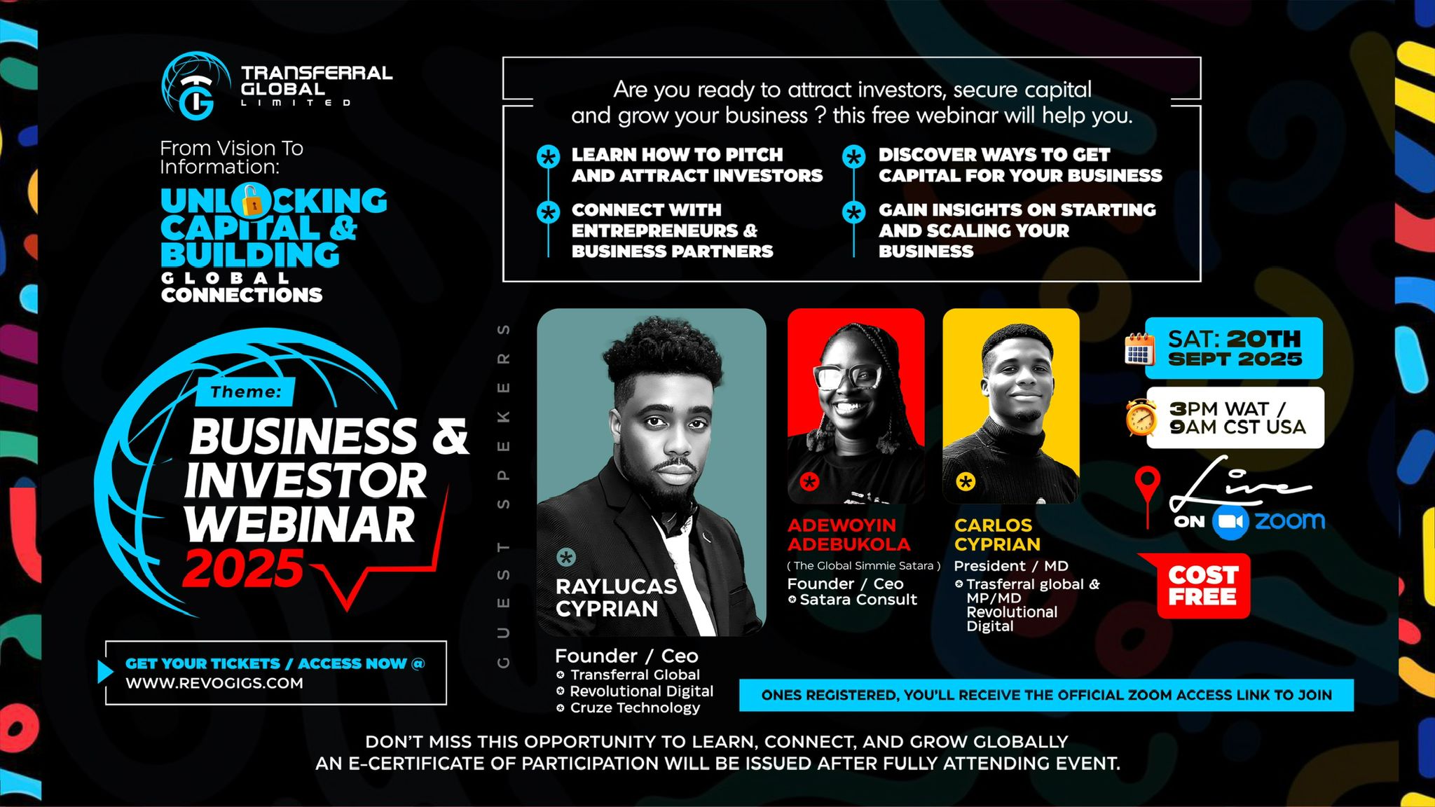 Business & Investor Webinar 2025 ( From Vision to Investment: Unlocking Capital & Building Global Connections)